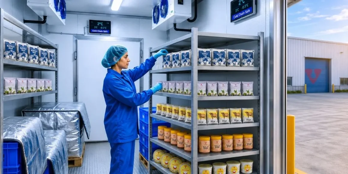 Dairy Products arrangements in Cold Storage